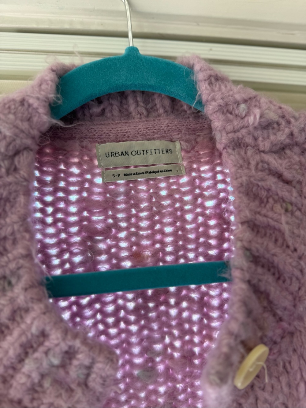 Urban Outfitters Pastel Lilac Open-Knit Cardigan